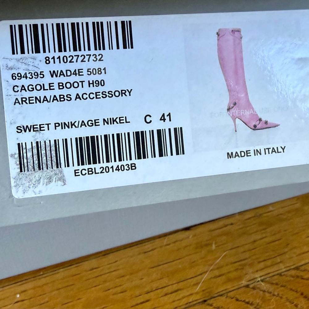 NIB $2,600 Balenciaga Cagole Leather Designer Boot DEMNA Blush Pink 41/11 694395 - Picture 5 of 14
